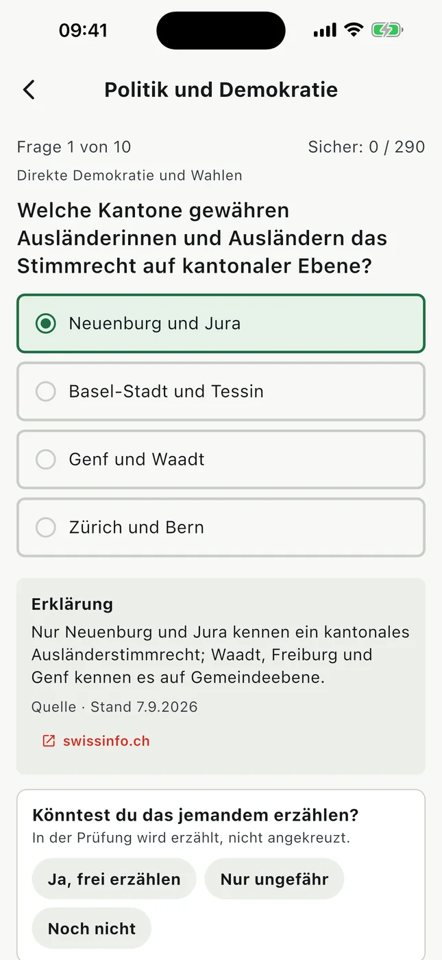 Jede Antwort erklärt